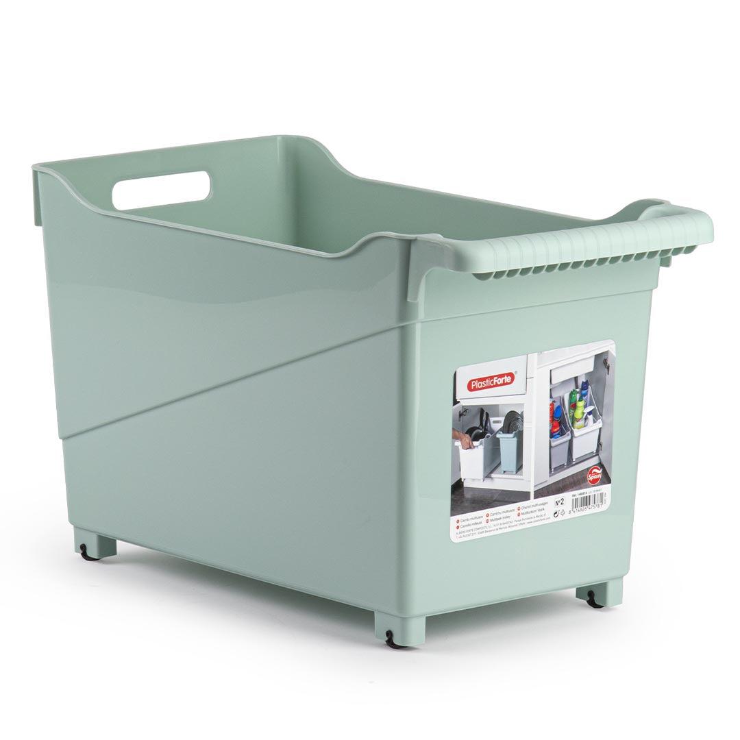 Multitask Storage Trolley - Light Green - 24 x 45 x 27cm-8414926475781-Bargainia.com