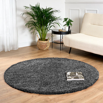 Grey Thick Shaggy Rug - California