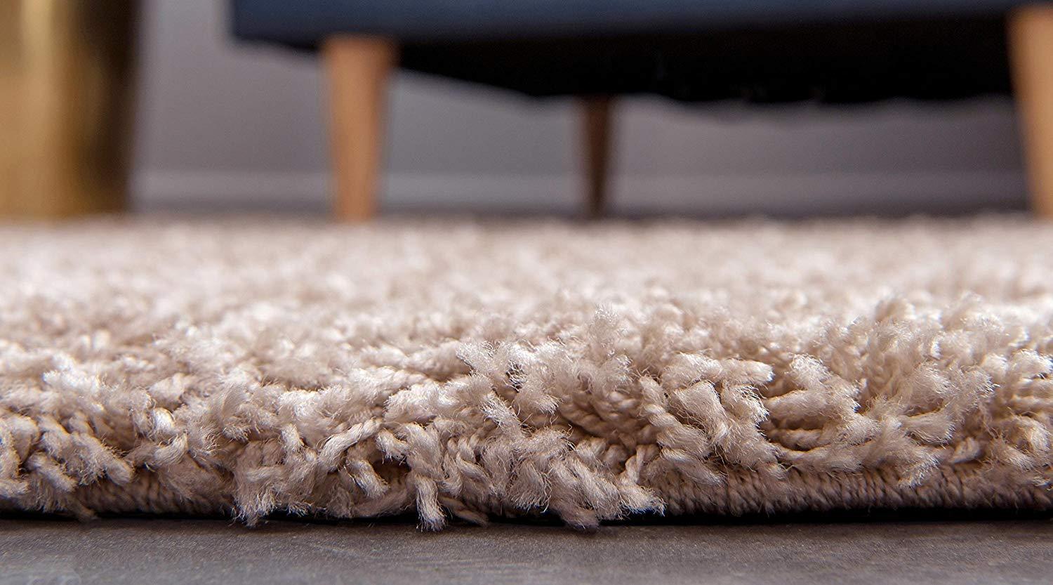 Beige Plain Shaggy Rug - California-Bargainia.com