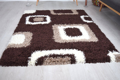 Brown Boxed Shaggy Rug - California-Bargainia.com