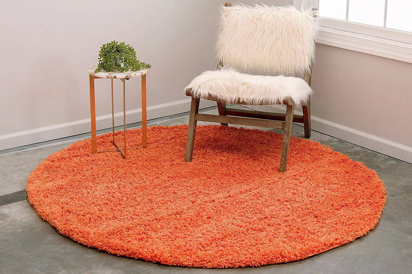 Orange Thick Shaggy Rug - California