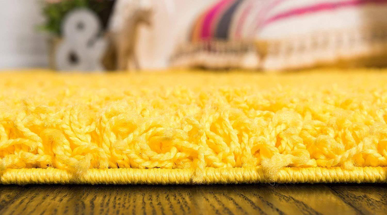 Mustard Yellow Thick Shaggy Rug - California