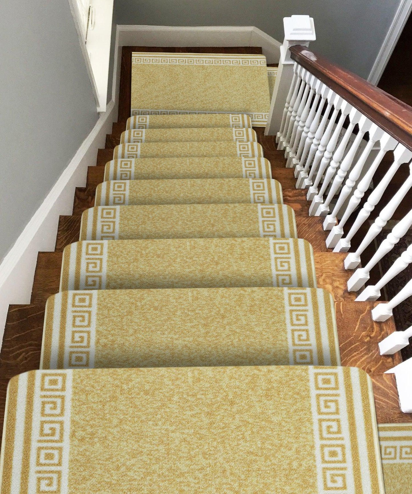 Greek Beige Hard Wearing Non Slip Runner Mat - Luna-Bargainia.com