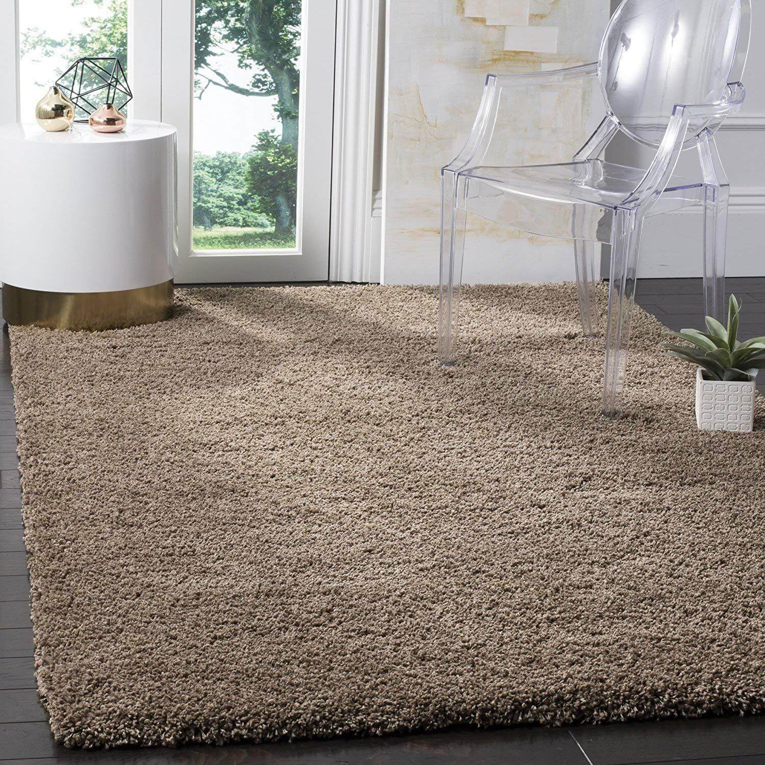 Mocha Thick Shaggy Rug - California