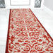 Hard Wearing Non-Slip Kitchen Runner Mat - Red Filigree-Bargainia.com