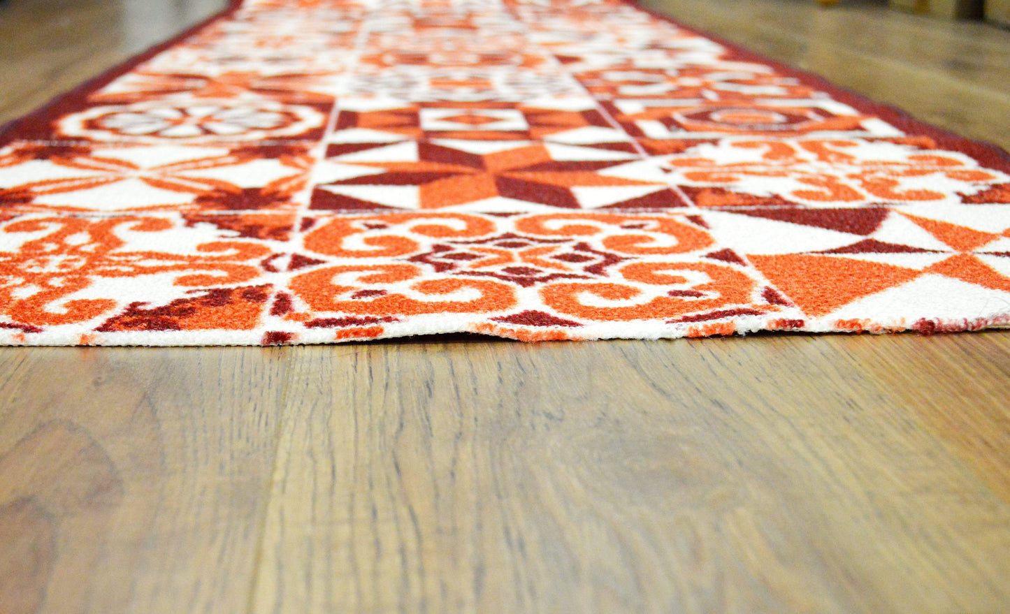 Red Stair Runner / Kitchen Mat - Tiles (Custom Sizes Available)-Bargainia.com