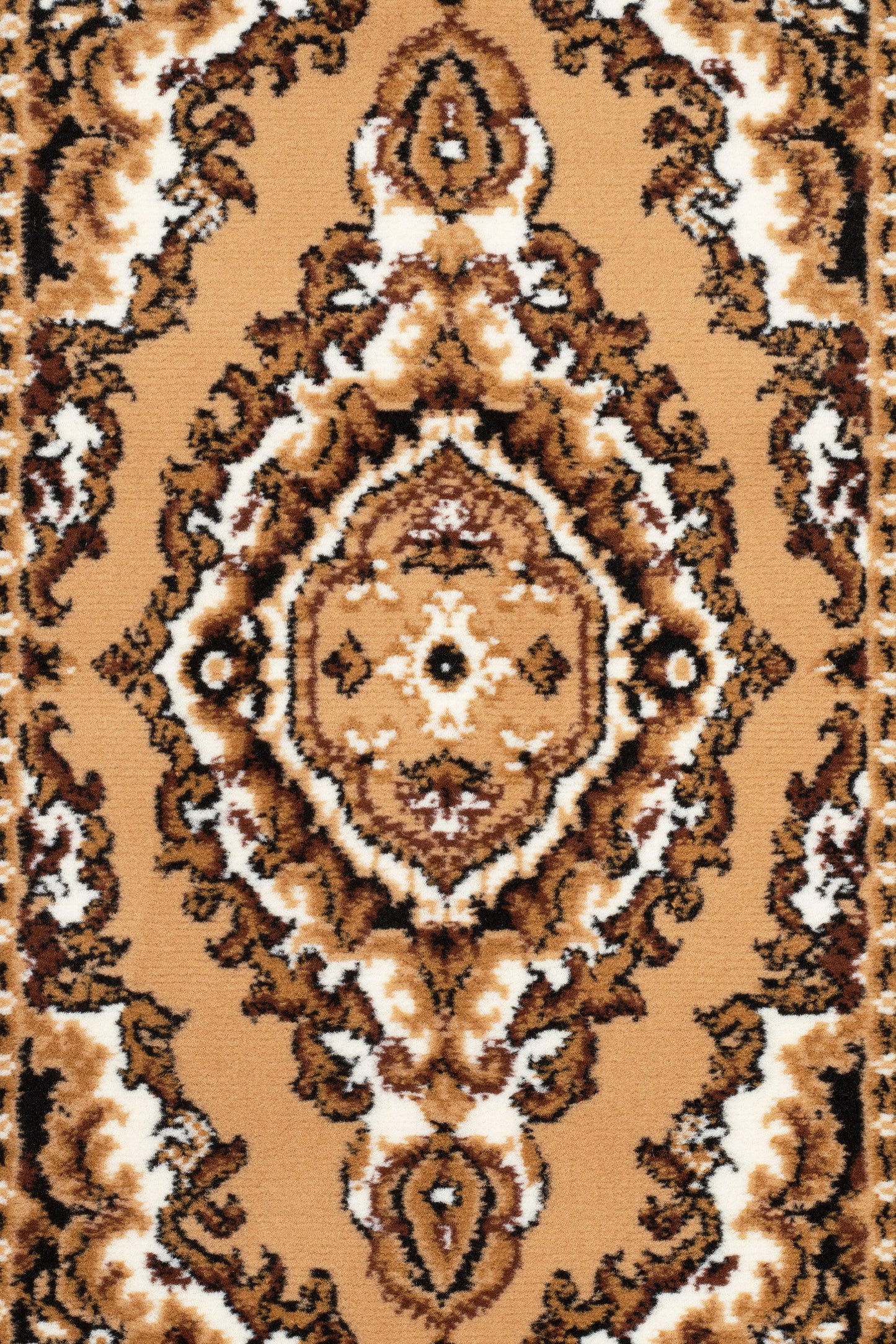 Beige Traditional Medallion Stair Runner / Kitchen Mat - Texas (Custom Sizes Available)-5056150268406-Bargainia.com