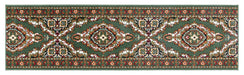 Green Traditional Medallion Stair Runner / Kitchen Mat - Texas (Custom Sizes Available)-5056150268536-Bargainia.com