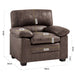 Oxford Bonded Faux Leather Sofa Suite - Chocolate Brown-Bargainia.com