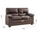 Oxford Bonded Faux Leather Sofa Suite - Chocolate Brown-Bargainia.com