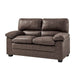 Oxford Bonded Faux Leather Sofa Suite - Chocolate Brown-Bargainia.com