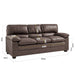 Oxford Bonded Faux Leather Sofa Suite - Chocolate Brown-Bargainia.com