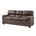 Oxford Bonded Faux Leather Sofa Suite - Chocolate Brown-Bargainia.com