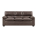 Oxford Bonded Faux Leather Sofa Suite - Chocolate Brown-Bargainia.com