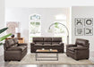 Oxford Bonded Faux Leather Sofa Suite - Chocolate Brown-Bargainia.com