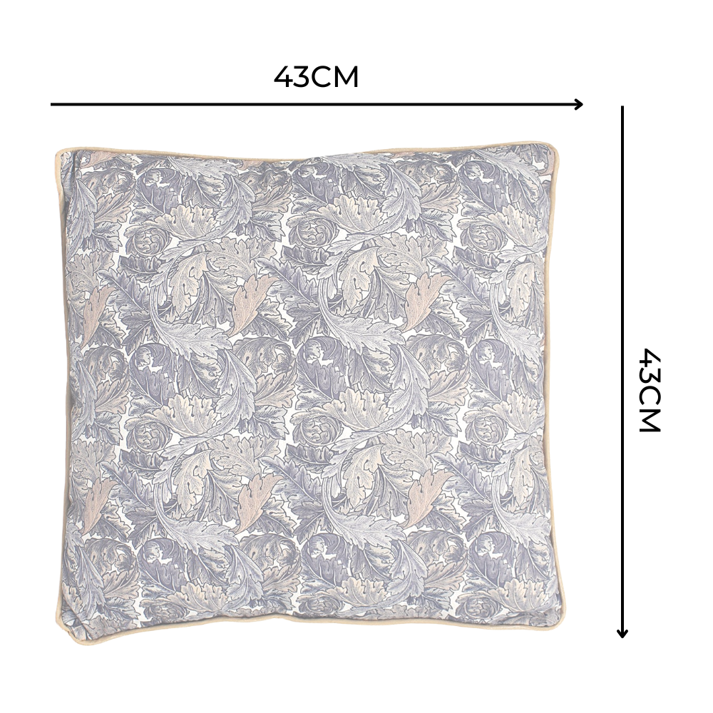 William Morris Acanthus Neutral Grey Filled Decorative Throw Scatter Cushion - 43 x 43cm-Bargainia.com