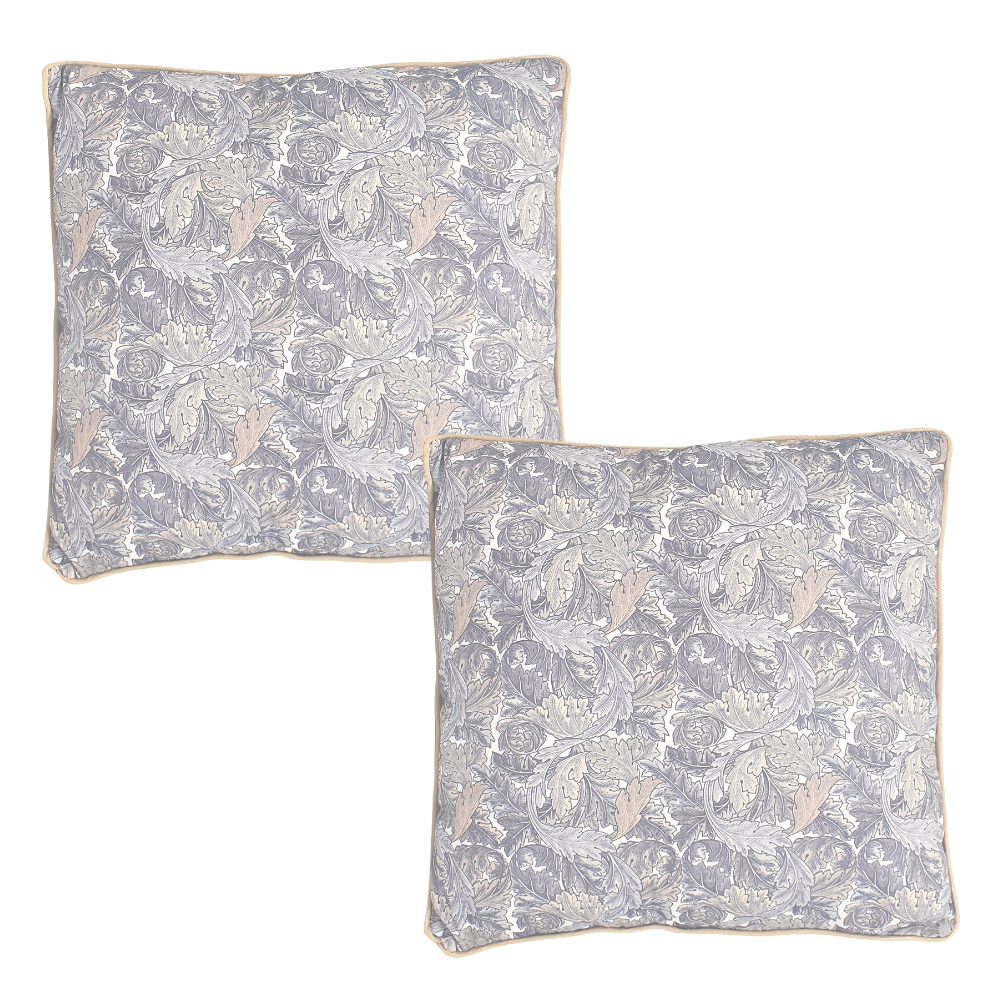 William Morris Acanthus Neutral Grey Filled Decorative Throw Scatter Cushion - 43 x 43cm-5010792949963-Bargainia.com