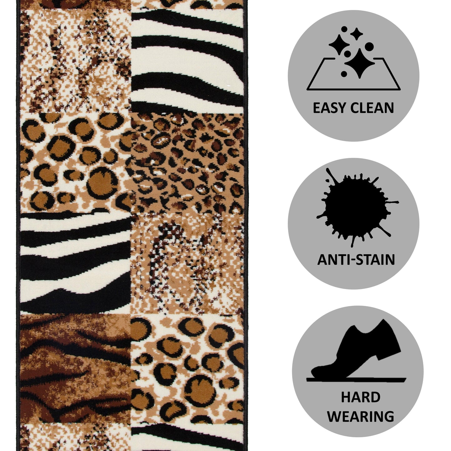 Safari Print Stair Runner / Kitchen Mat - Texas (Custom Sizes Available)-5056150269502-Bargainia.com