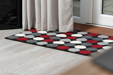 Red & Grey Spotted Hard Wearing Runner Mat - Texas-Bargainia.com