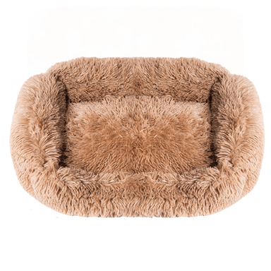 Super Soft Fluffy Comfort Calming Rectangle Bed For Dogs Cats-Bargainia.com