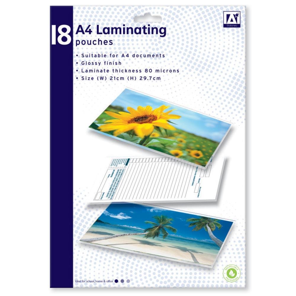 18 Laminating Pouches 5012128091018 Bargainia.com