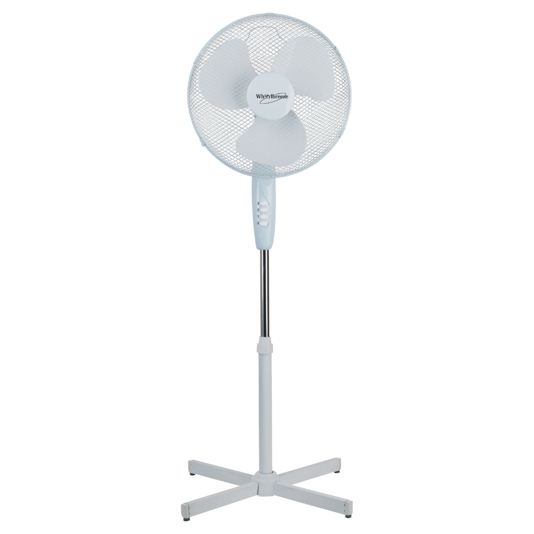 White Pedestal Portable Fan | 16 Inch Stand Up Fan | bargainia.com-Bargainia.com