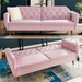 Victoria 3 Seater Velvet Click Clack Sofa Bed - Rose Pink-Bargainia.com