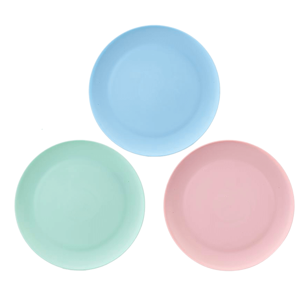 Soft Touch Plastic Plates Assorted Colours-Bargainia.com