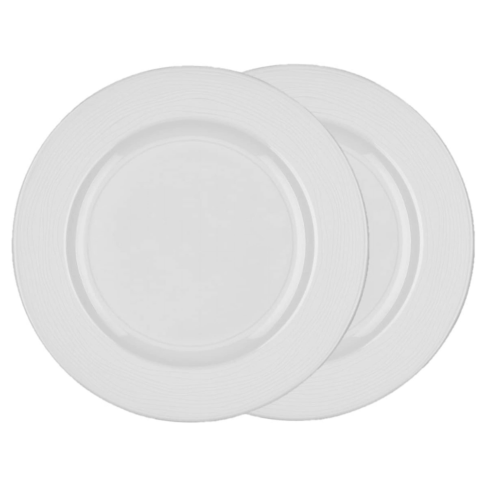 Genevi√®ve Lethu Dinnerware 26cm Porcelain Dinner Plates, Set of 2, White-5054903802167-Bargainia.com