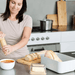 Brabantia Pure Grey Storage Bread Bin Box With Wooden Bamboo Chopping Board 5.5L-5415252018928-Bargainia.com