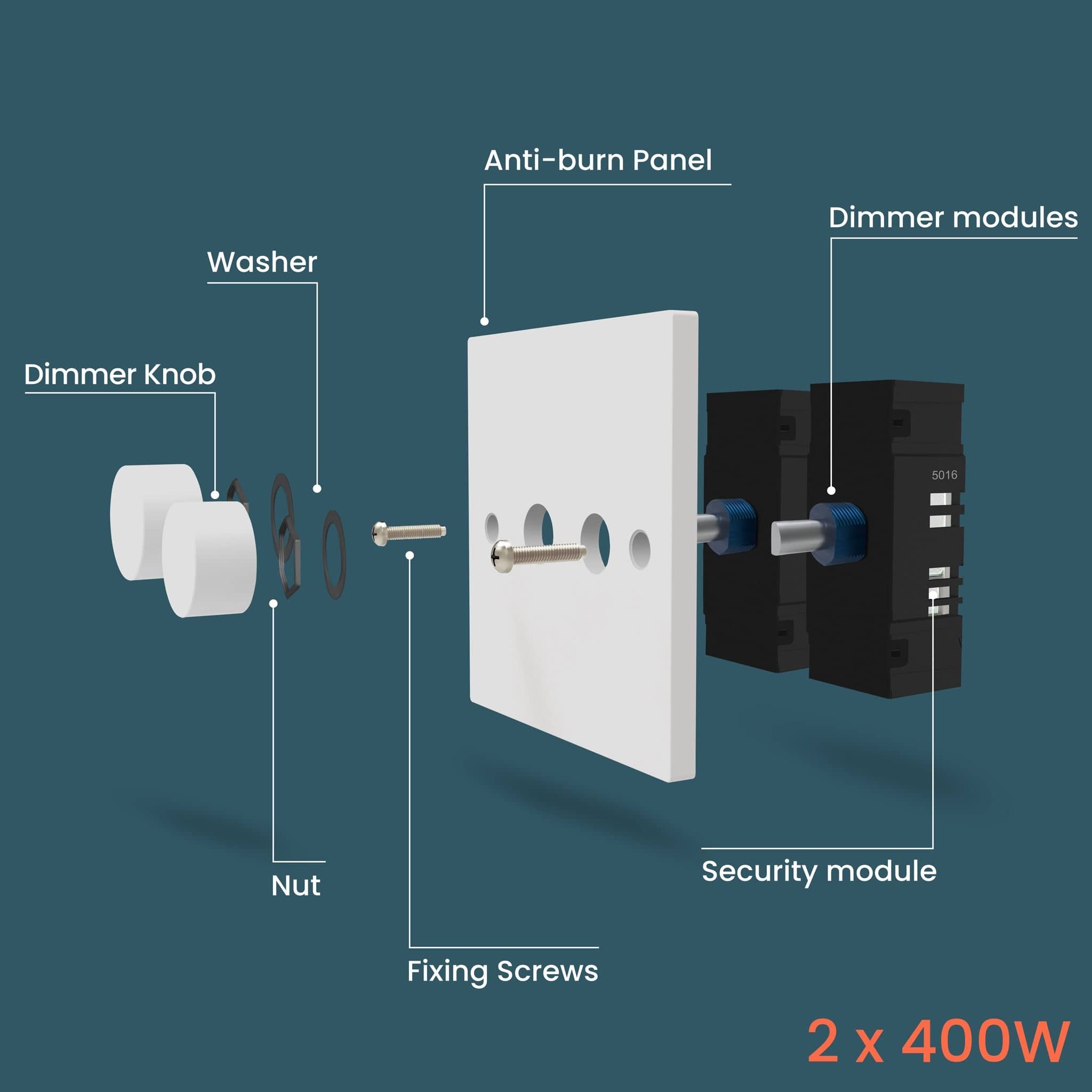 2 Gang 2 Way Dimmer Switch 400W 815246 only5pounds-com