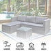 Rattan Corner Sofa With Chaise & Table Garden Furniture Set (Rain Cover Included)-5056536100269-Bargainia.com