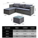 6 Seater Rattan Corner Sofa With Chaise & Table Garden Furniture Set (Rain Cover Included)-5056536100269-Bargainia.com