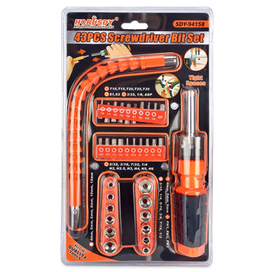 43pcs Screw Driver & Bit Set-5056150245339-Bargainia.com