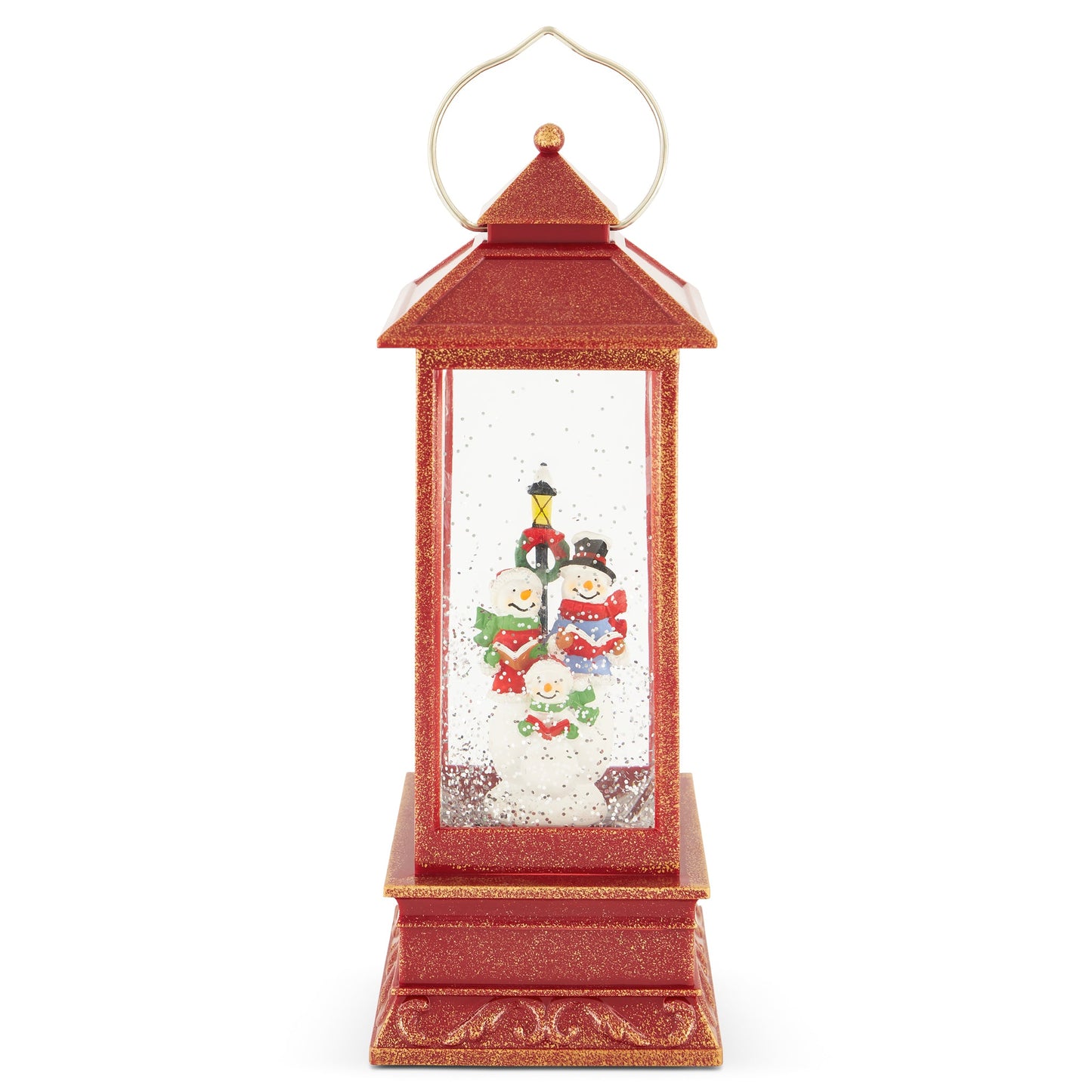 LED Red Spinner 30cm Lantern - Snowman-5056150245971-Bargainia.com