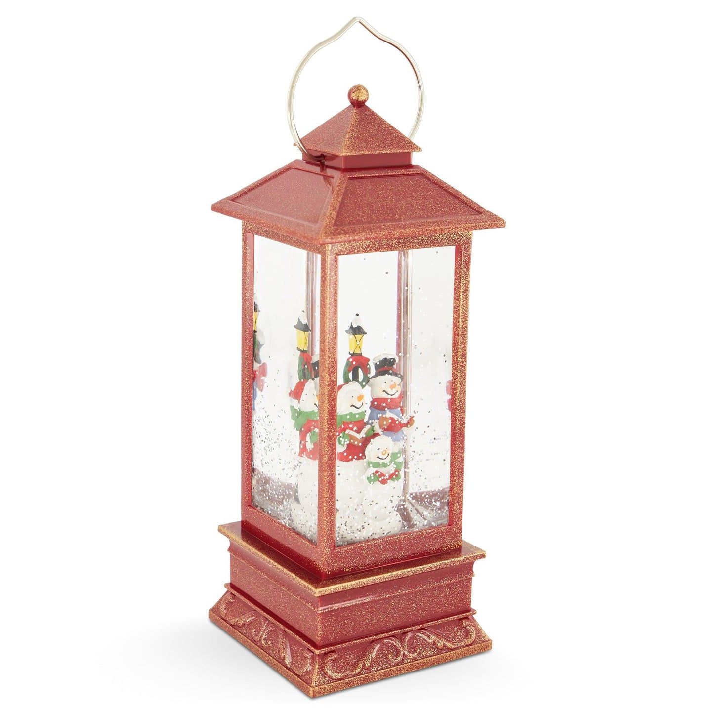 LED Red Spinner 30cm Lantern - Snowman-5056150245971-Bargainia.com