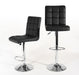 Juno Adjustable Faux Leather Bar Stools - Set Of 2 - Black-Bargainia.com