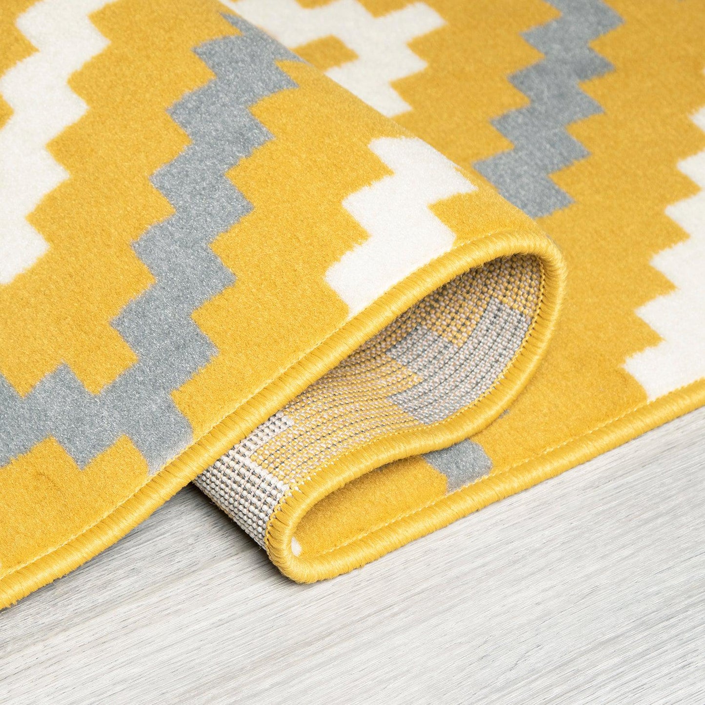 Yellow & Grey Geometric Tiles Stair Runner / Kitchen Mat - Texas (Custom Sizes Available)-5056150271796-Bargainia.com