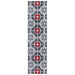 Red & Grey Floral Tiles Stair Runner / Kitchen Mat - Texas (Custom Sizes Available)-5056150271314-Bargainia.com