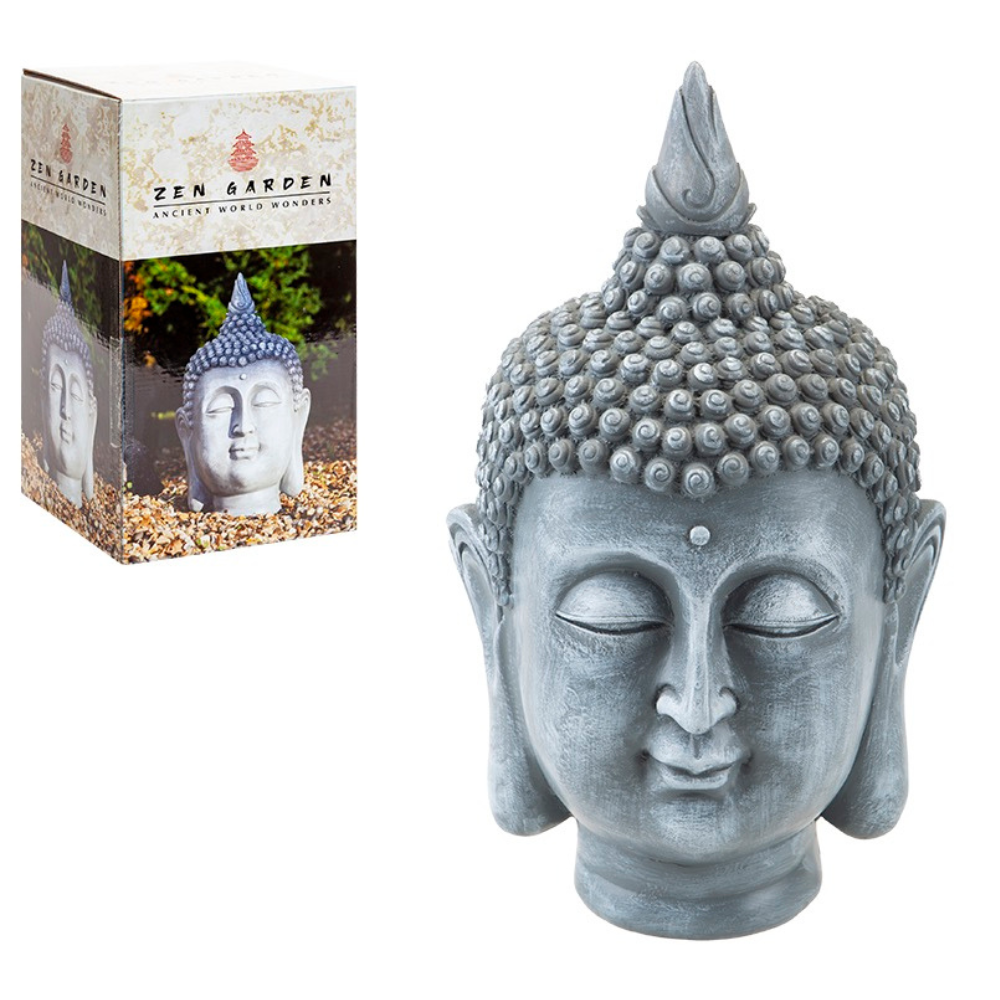 Zen Garden Buddha Head Garden Ornament - 30.5cm-5050565575586-Bargainia.com