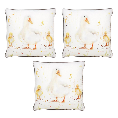 Country Life Ducks Filled Decorative Throw Cushion - 43 x 43cm-Bargainia.com