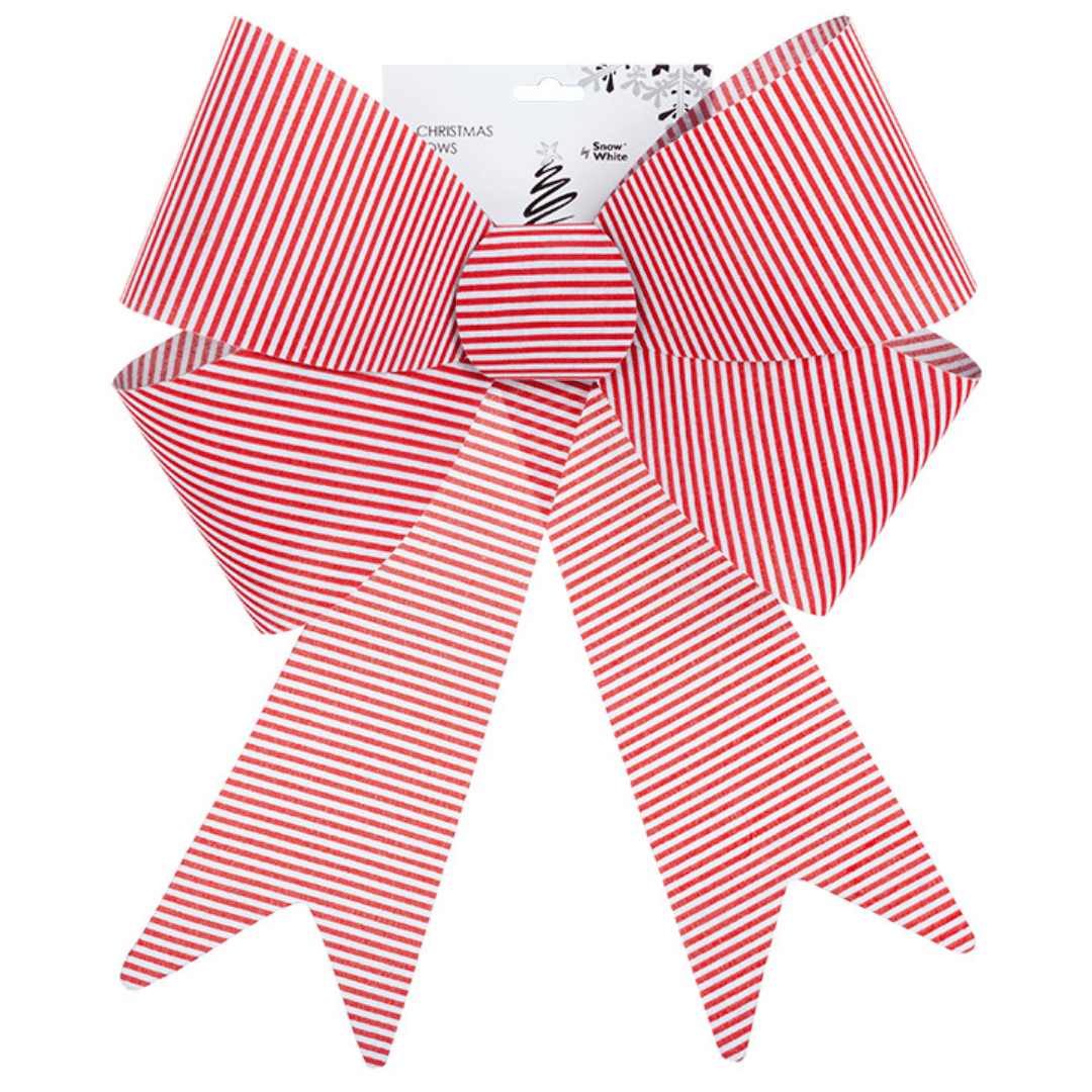 Christmas XL Bow Red & White Stripes 37cm