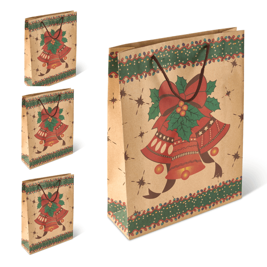 Christmas Gift Bag Craft Paper Traditional L 32cm