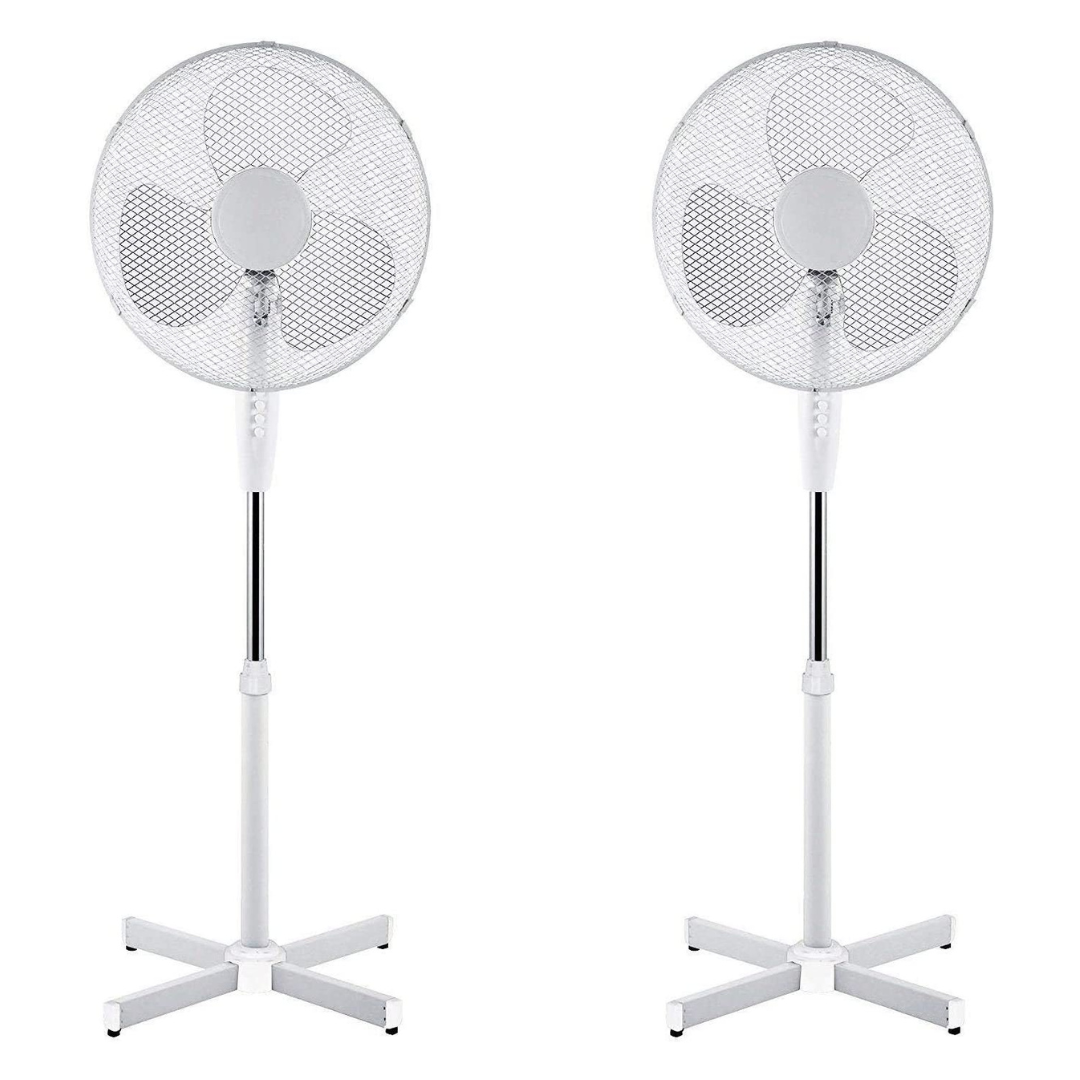 White Pedestal Portable Fan | 16 Inch Stand Up Fan | bargainia.com-Bargainia.com