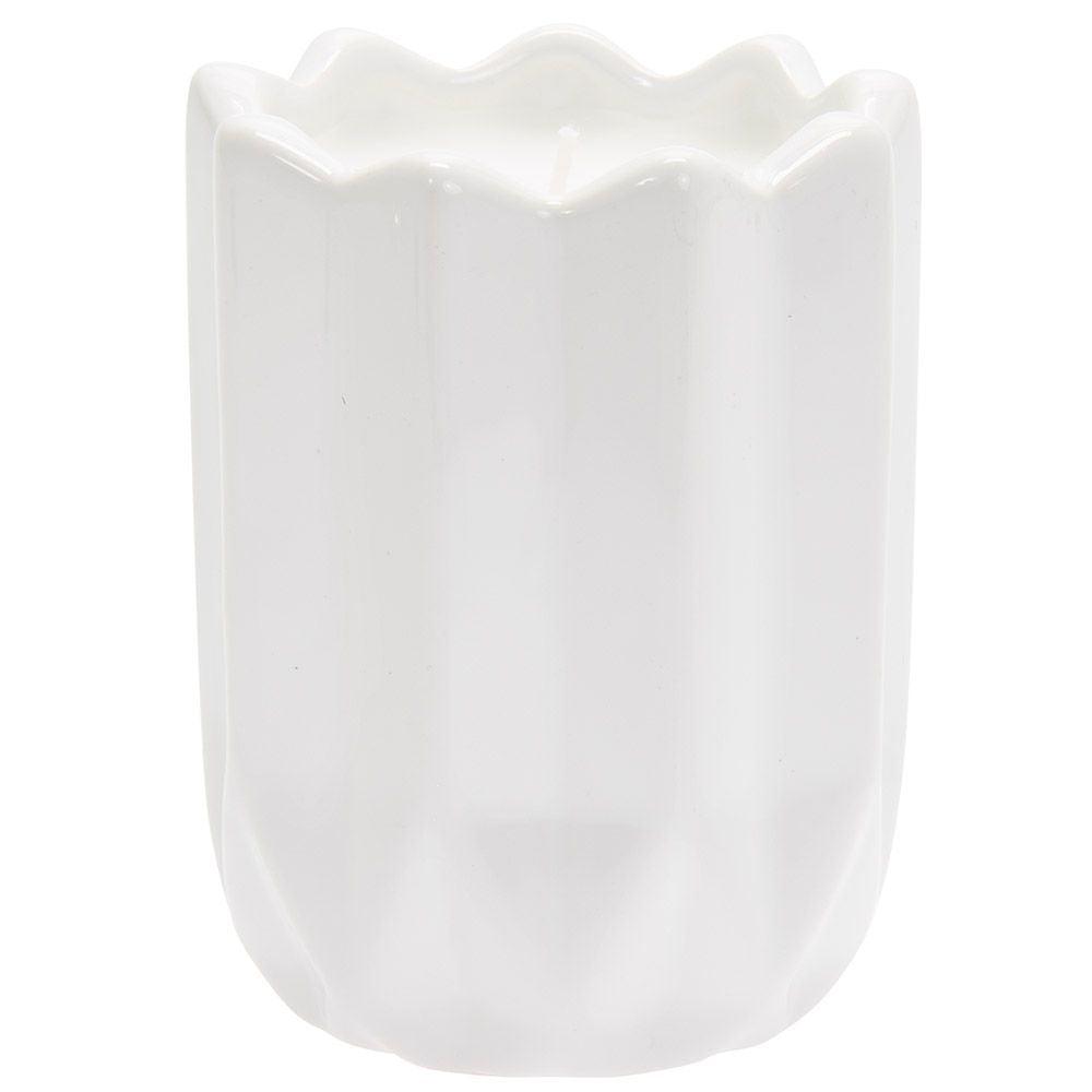 Minimalistic Geometric Ceramic Pot Candle - White-5.01079E+12-Bargainia.com