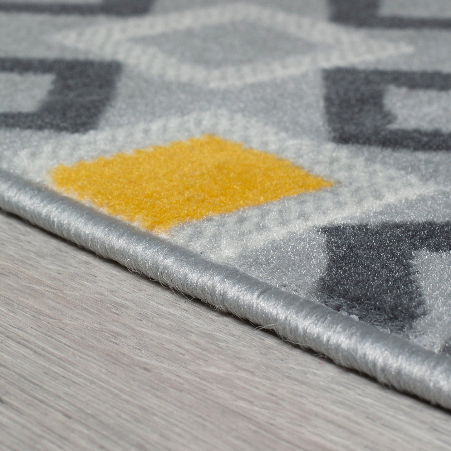 Gold, Grey & White Geometric Shapes Stair Runner / Kitchen Mat - Texas (Custom Sizes Available)-5056150272519-Bargainia.com