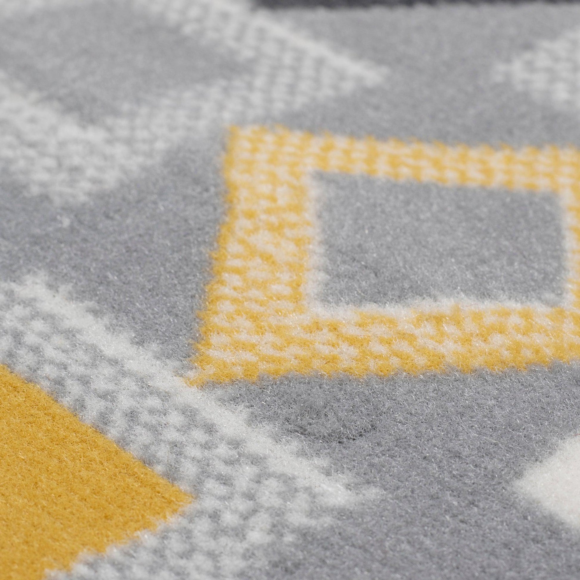 Gold, Grey & White Geometric Shapes Stair Runner / Kitchen Mat - Texas (Custom Sizes Available)-5056150272519-Bargainia.com