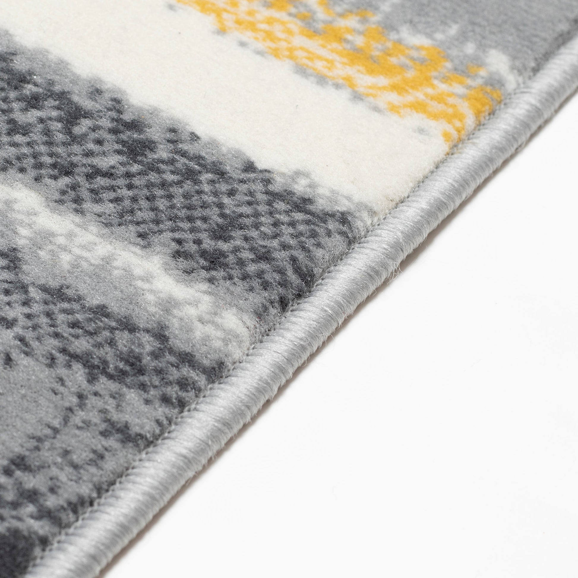 Yellow, Grey & White Abstract Lines Stair Runner / Kitchen Mat - Texas (Custom Sizes Available)-5056150270836-Bargainia.com