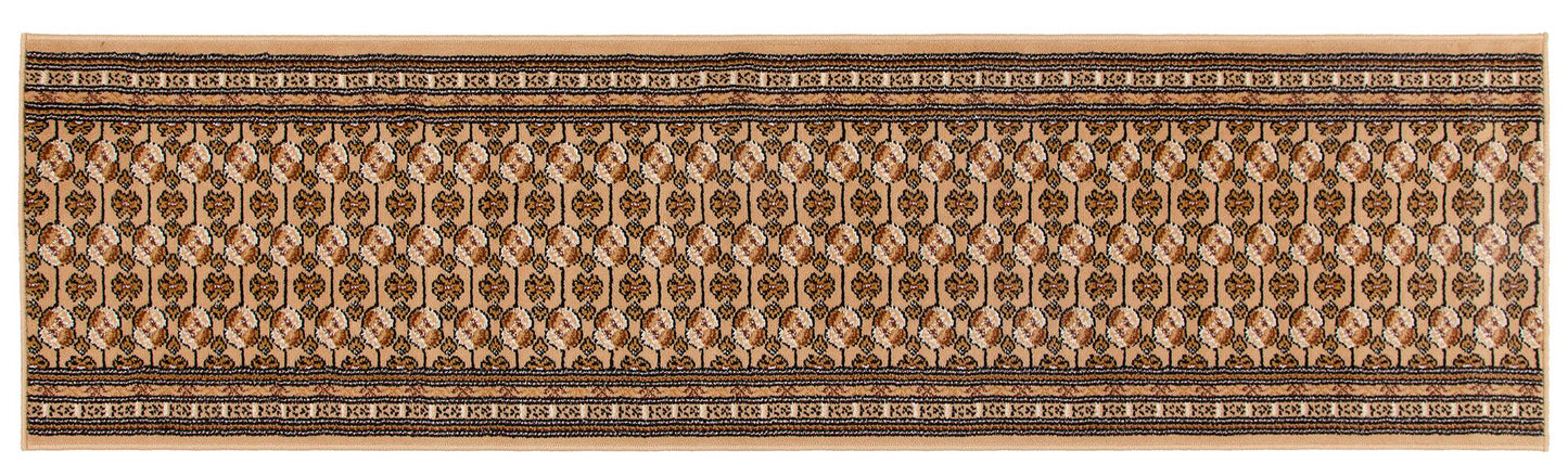 Beige Bokhara Stair Runner / Kitchen Mat - Texas (Custom Sizes Available)-5056150269014-Bargainia.com