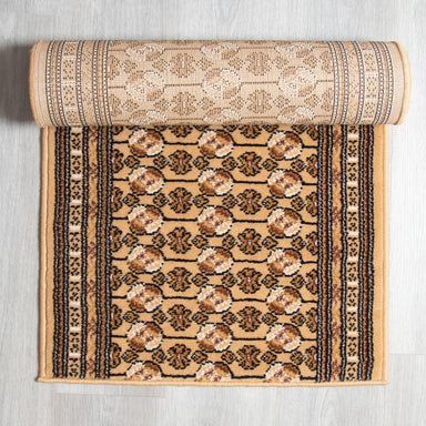 Beige Bokhara Stair Runner / Kitchen Mat - Texas (Custom Sizes Available)-5056150269014-Bargainia.com